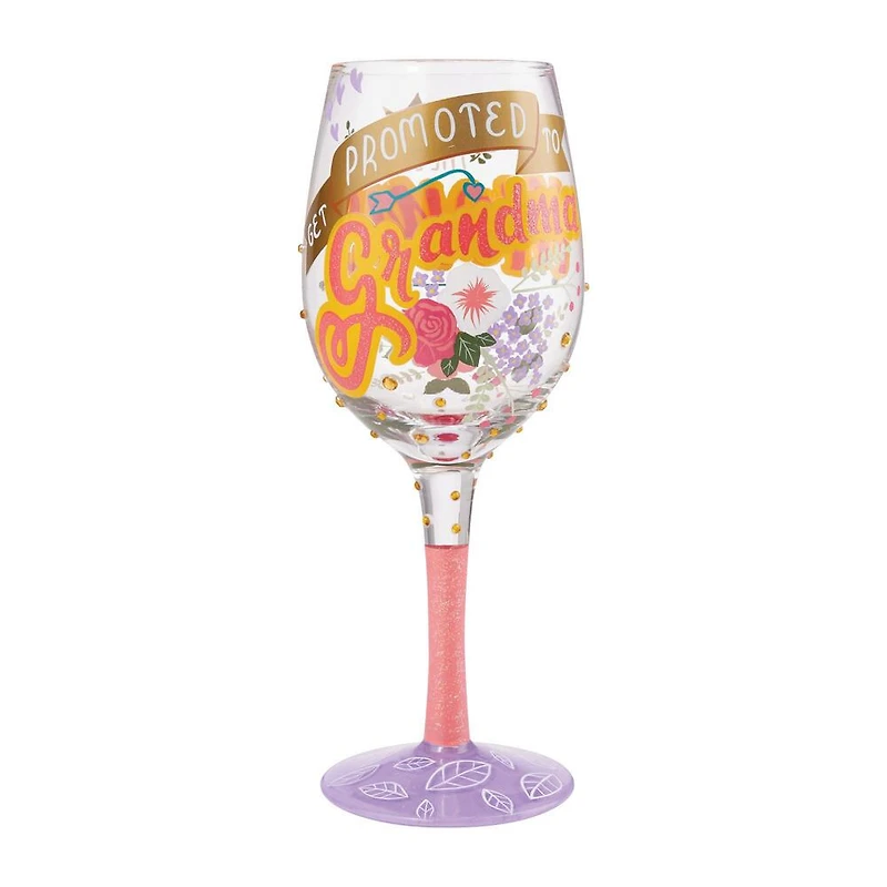"Promoted To Grandma" Wine Glass