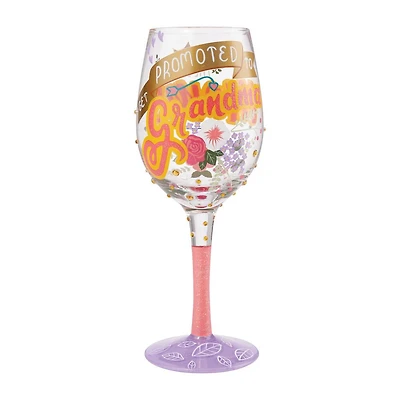 "Promoted To Grandma" Wine Glass