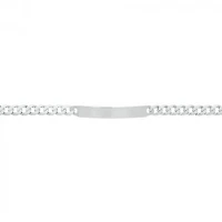 Rhodium Plated Sterling Silver ID Bracelet Curb