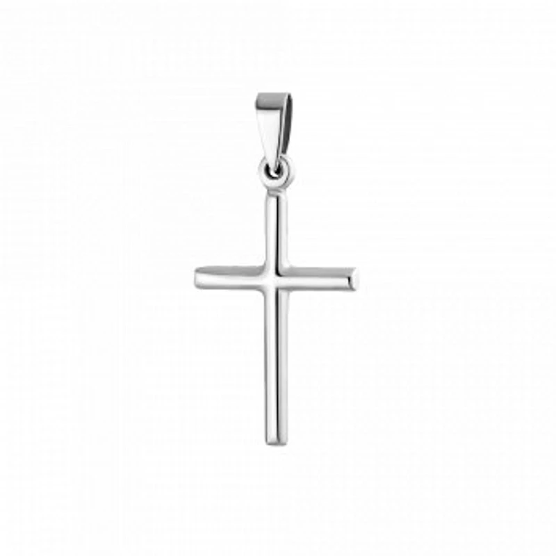 Sterling Silver Plain Cross Pendant w/ 18" chain