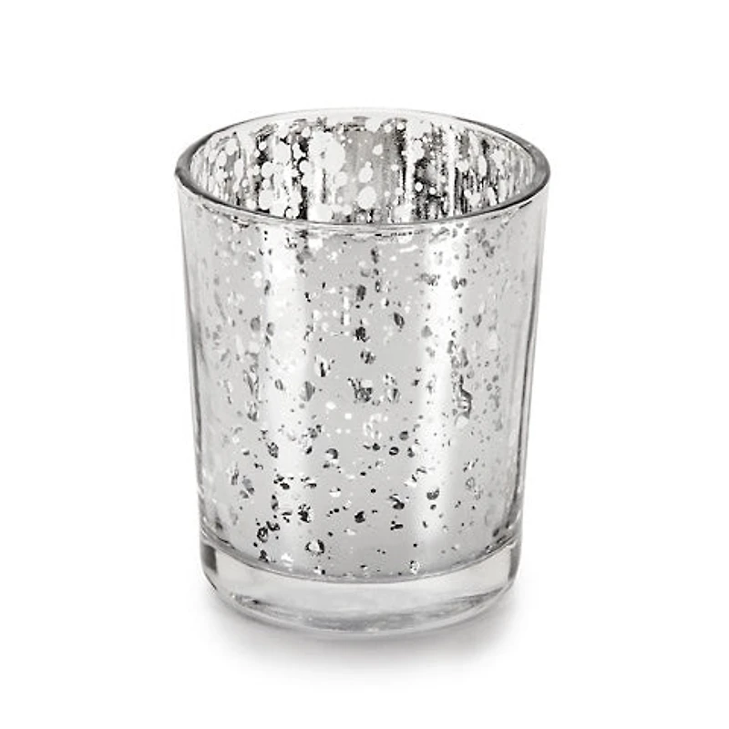 10 Hour Silver Mercury Glass Votive Candle