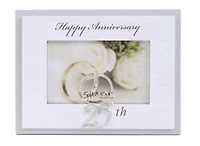 Happy Anniversary 25th White Frame