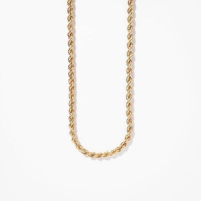 3mm Rope Chain in 10K Yellow Gold (28")