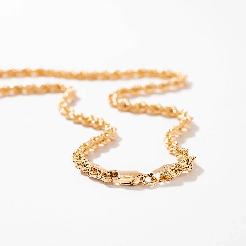 3mm Rope Chain in 10K Yellow Gold (28")