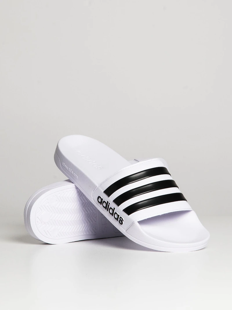 MENS ADIDAS ADILETTE SHOWER SLIDES - CLOUD WHITE/CORE WHITE