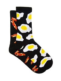 BACON AND EGGS SOCKS - BLACK