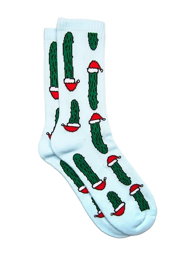 CHRISTMAS PICKLE SOCKS - LIGHT BLUE