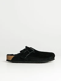 MENS BIRKENSTOCK BOSTON SHEARLING REGULAR CLOGS - BLACK