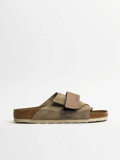 MENS BIRKENSTOCK KYOTO SUEDE NUBUCK SANDALS - TAUPE