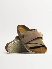MENS BIRKENSTOCK KYOTO SUEDE NUBUCK SANDALS - TAUPE