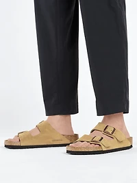 MENS BIRKENSTOCK ARIZONA SUEDE SANDALS - REGULAR LATTE