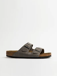 MENS BIRKENSTOCK ARIZONA SF OILED LEATHER SANDALS - IRON