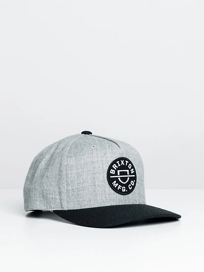 BRIXTON CREST CROSSOVER MP HAT - GREY/BLACK - CLEARANCE