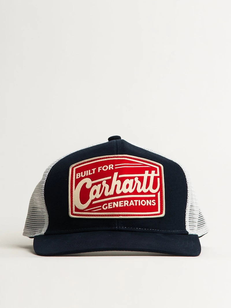 CARHARTT CANVAS MESH BACK BUILT PATCH CAP - NAVY