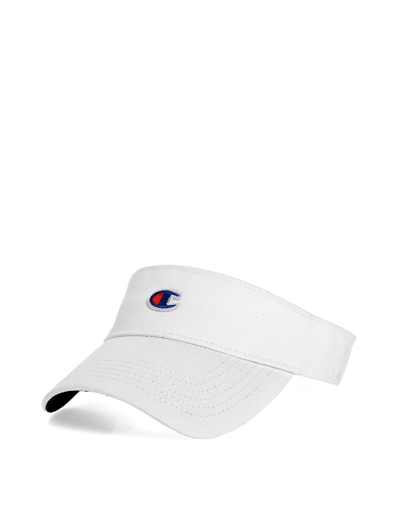 CHAMPION SMALL LOGO VISOR HAT - WHITE - CLEARANCE