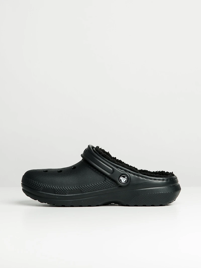 MENS CROCS CLASSIC LINED CLOGS - BLACK