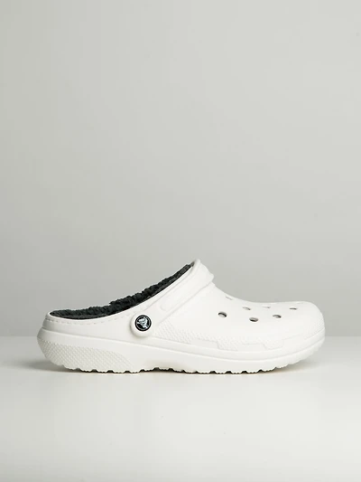 MENS CROCS CLASSIC LINED CLOG - WHITE/GREY