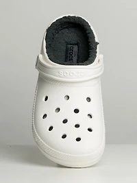 MENS CROCS CLASSIC LINED CLOG - WHITE/GREY