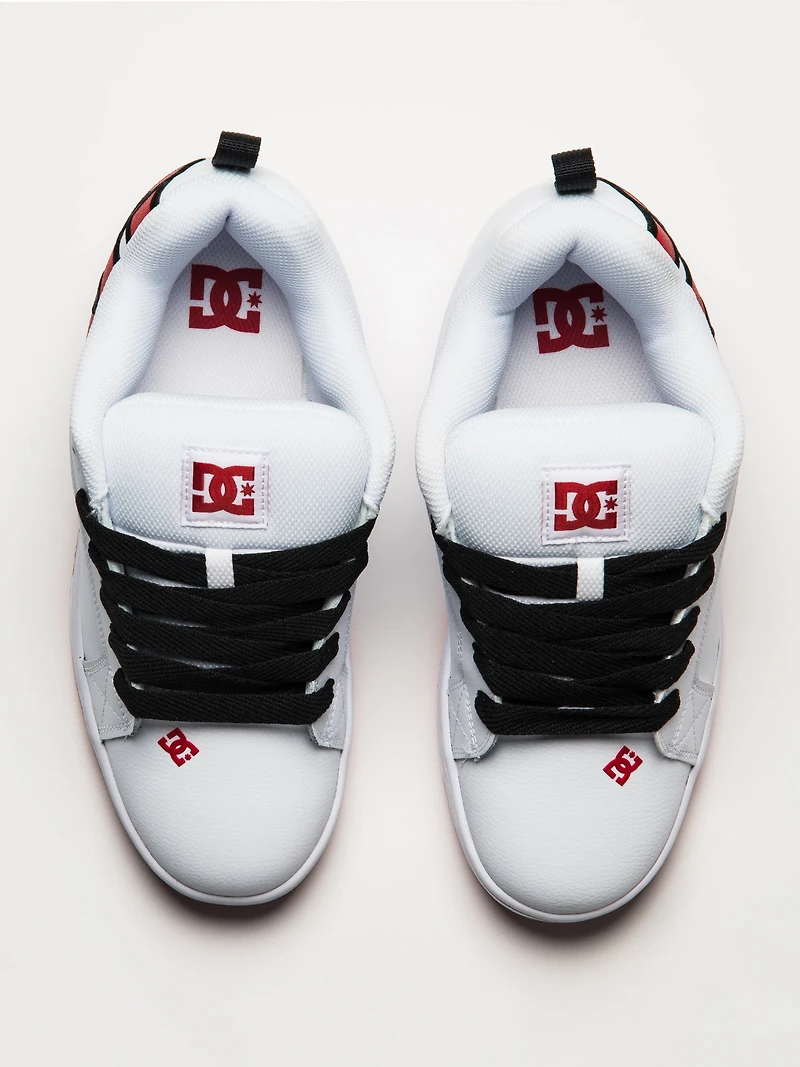 MENS DC SHOES COURT GRAFFIK SNEAKER - WHITE/RED