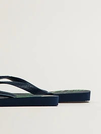 MENS HAVAIANAS TOP ALOHA SANDALS - NAVY