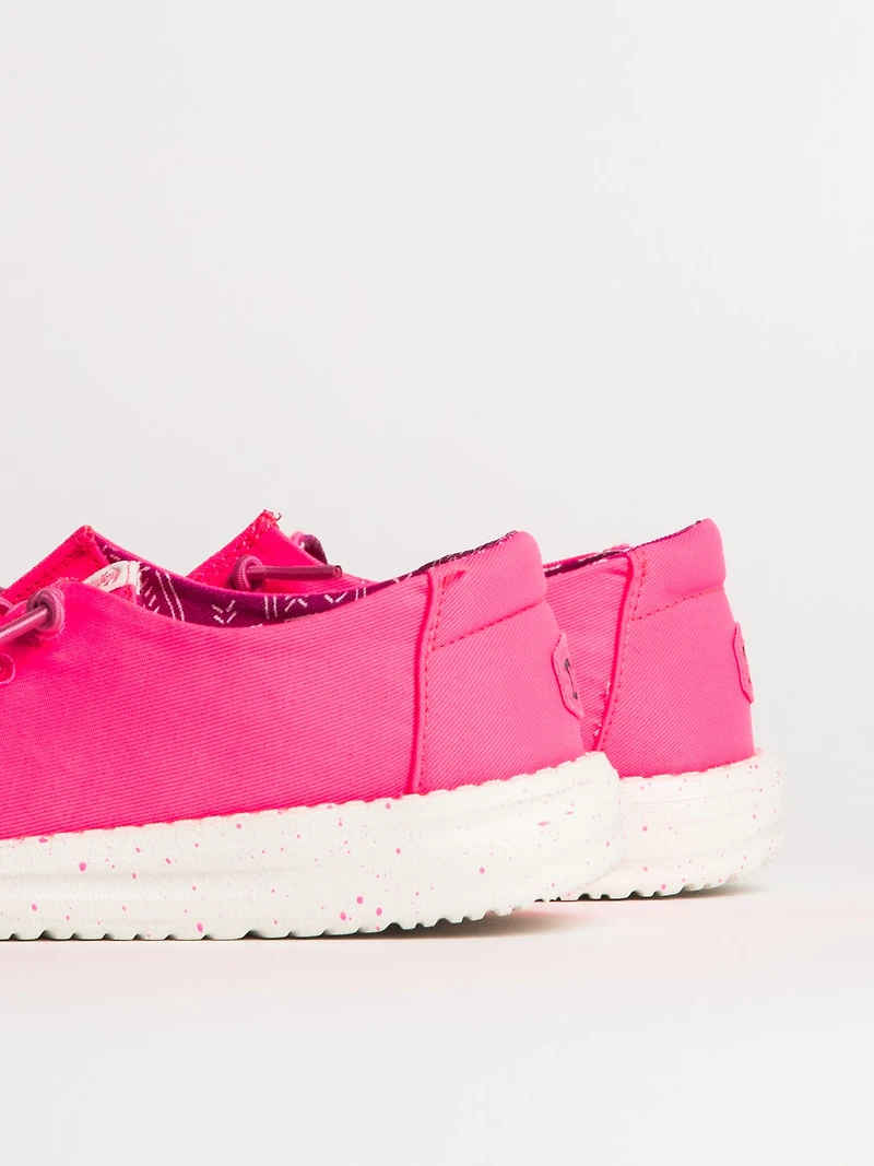 KIDS HEYDUDE WENDY YOUTH STRTECH CANVAS - PINK