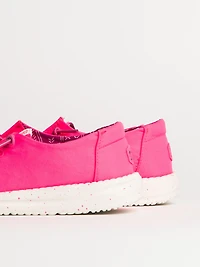 KIDS HEYDUDE WENDY YOUTH STRTECH CANVAS - PINK