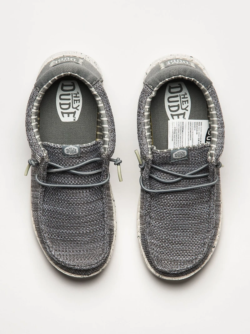 KIDS HEYDUDE WALLY YOUTH STRETCH SOX - GREY