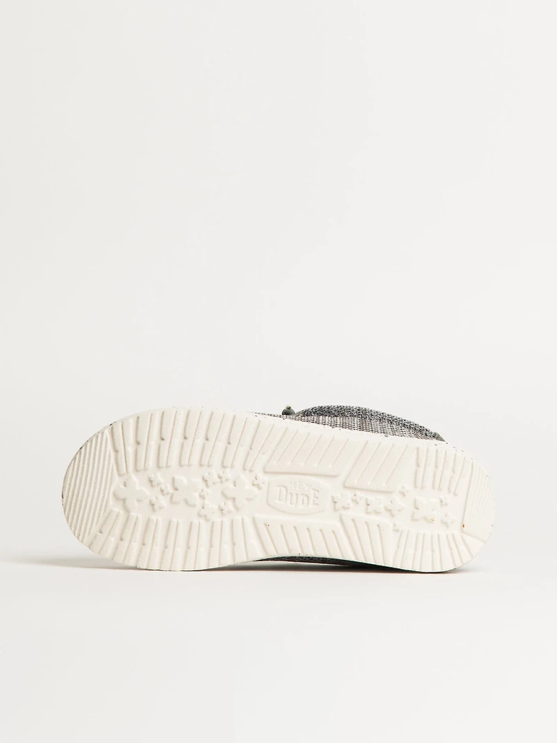 KIDS HEYDUDE WALLY YOUTH STRETCH SOX - GREY