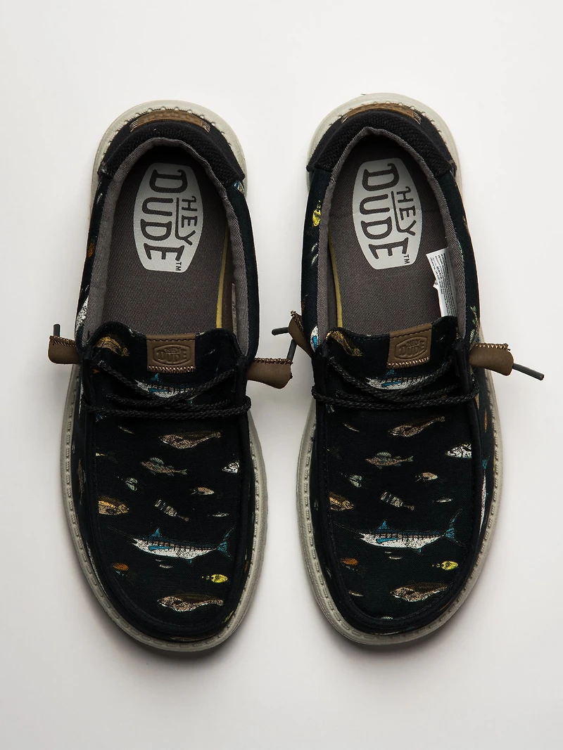 MENS HEYDUDE WALLY MARLIN SLIP-ON - BLACK