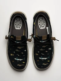 MENS HEYDUDE WALLY MARLIN SLIP-ON - BLACK