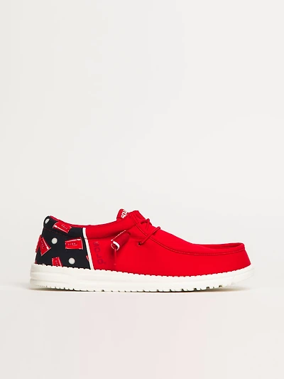 MENS HEYDUDE WALLY FUNK SOLO CUP SLIP-ON - RED