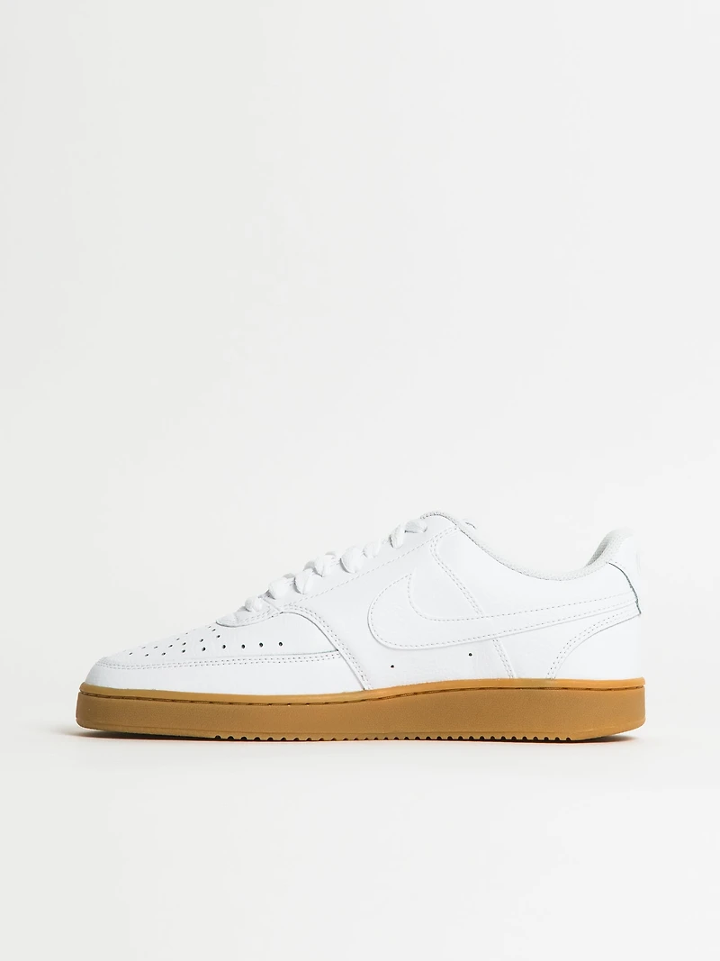 MENS NIKE COURT VISION LOW NEXT NATURE SNEAKER - WHITE/LIGHT BROWN