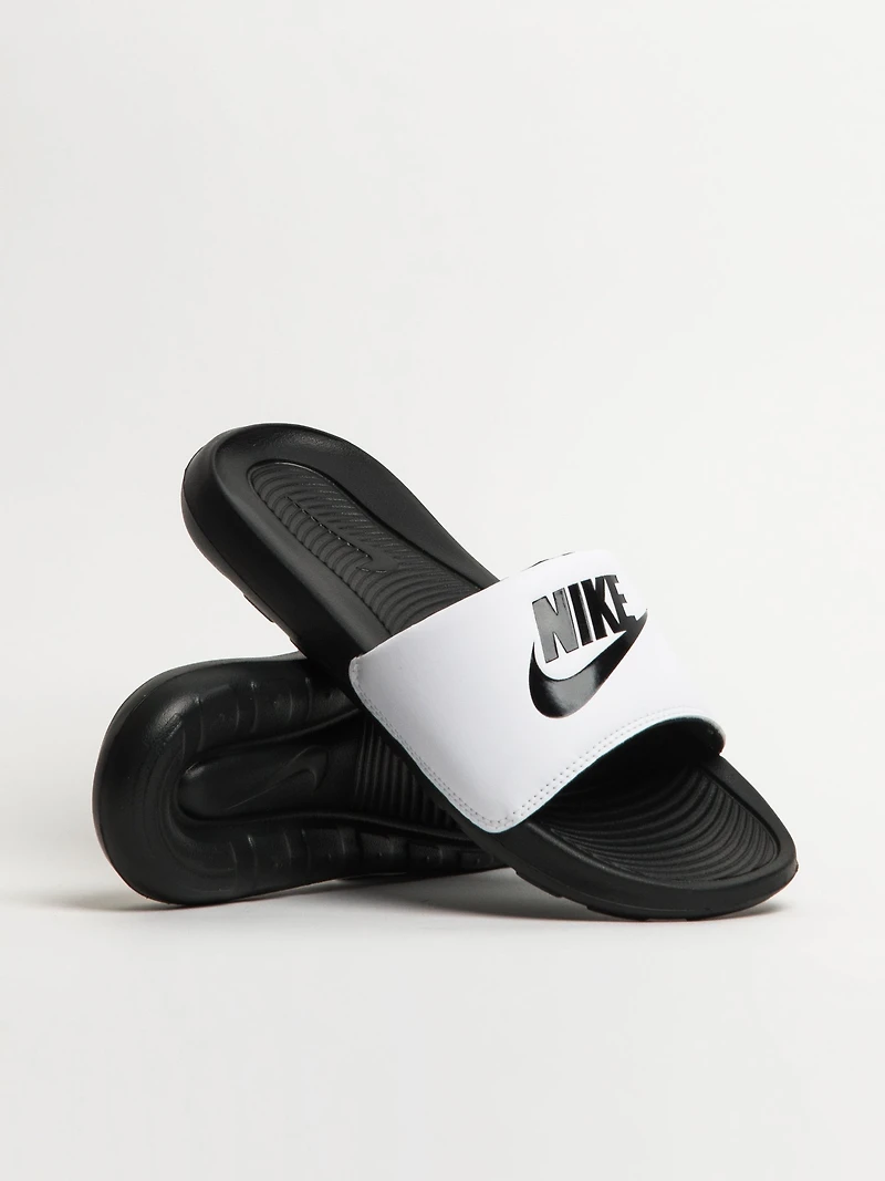 MENS NIKE VICTORI ONE SLIDES - BLACK/WHITE