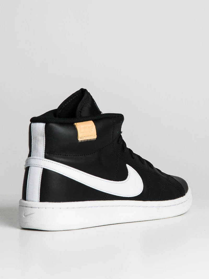 MENS NIKE COURT ROYALE 2 MID SNEAKER - BLACK/WHITE