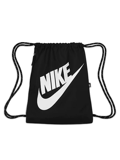 NIKE HERITAGE DRAWSTRING BAG - BLACK - CLEARANCE