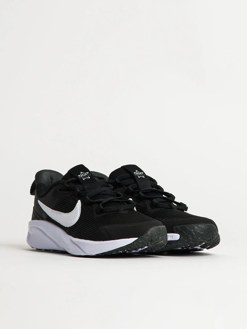 KIDS NIKE STAR RUNNER 4 SHOES - BLACK/WHITE