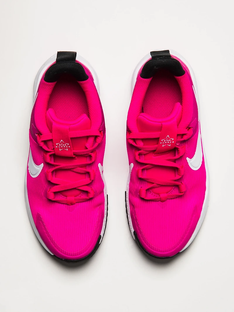 KIDS NIKE STAR RUNNER 4 SHOES - FIERCE PINK/BLACK/WHITE