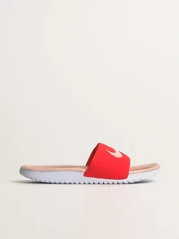 KIDS NIKE KAWA SLIDES - EMBER/WHITE/ECHO PINK