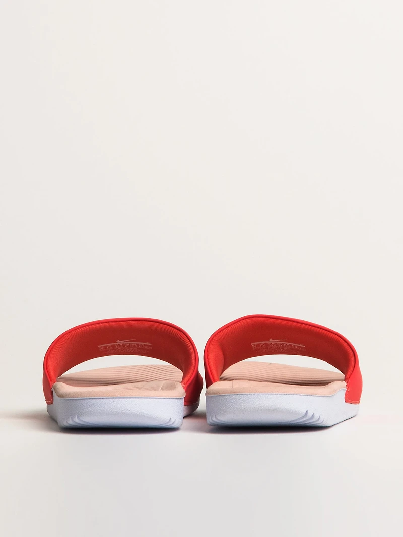 KIDS NIKE KAWA SLIDES - EMBER/WHITE/ECHO PINK