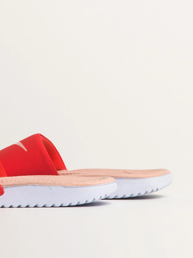 KIDS NIKE KAWA SLIDES - EMBER/WHITE/ECHO PINK
