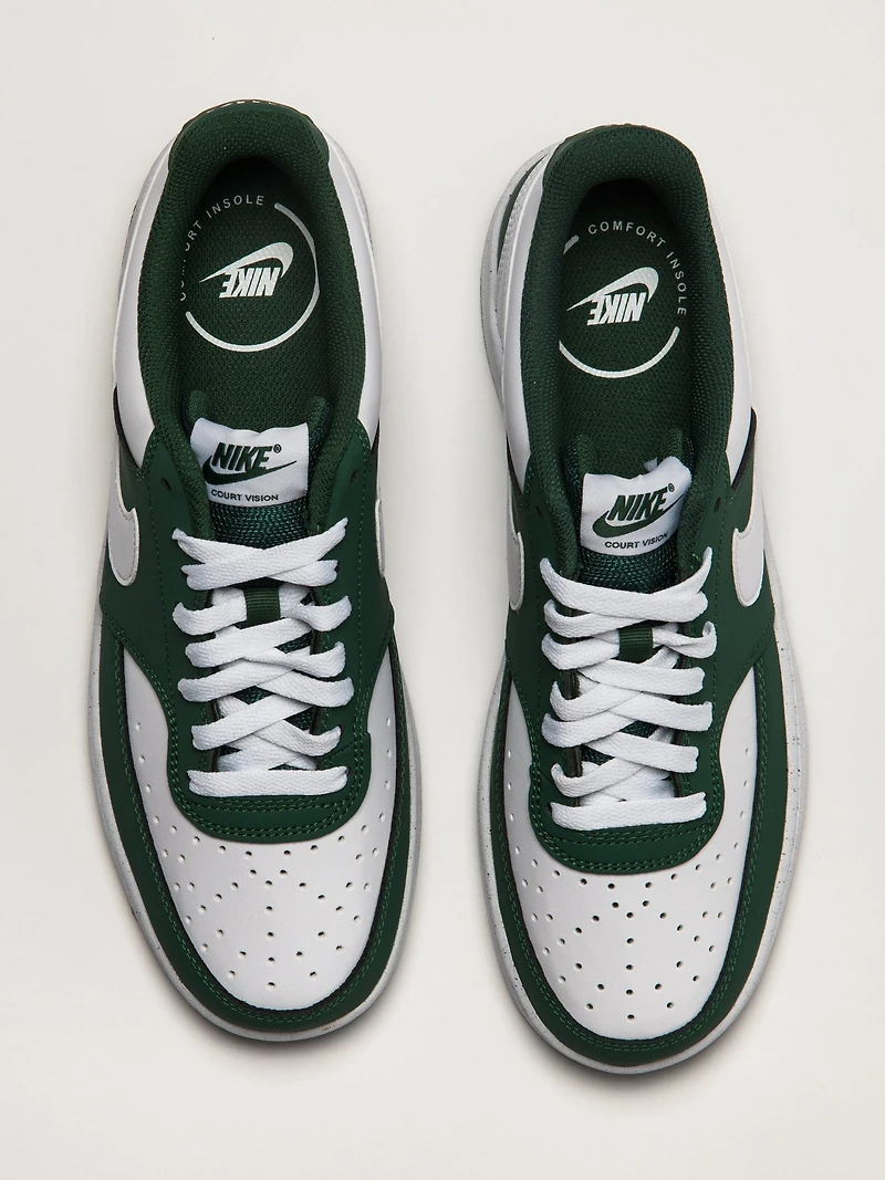 MENS NIKE COURT VISION LO SNEAKER - GREEN/WHITE
