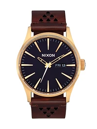 NIXON SENTRY LEATHER WATCH