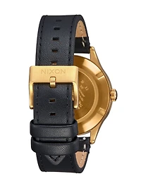NIXON SENTRY SOLAR LTHR - GOLD/OR - CLEARANCE