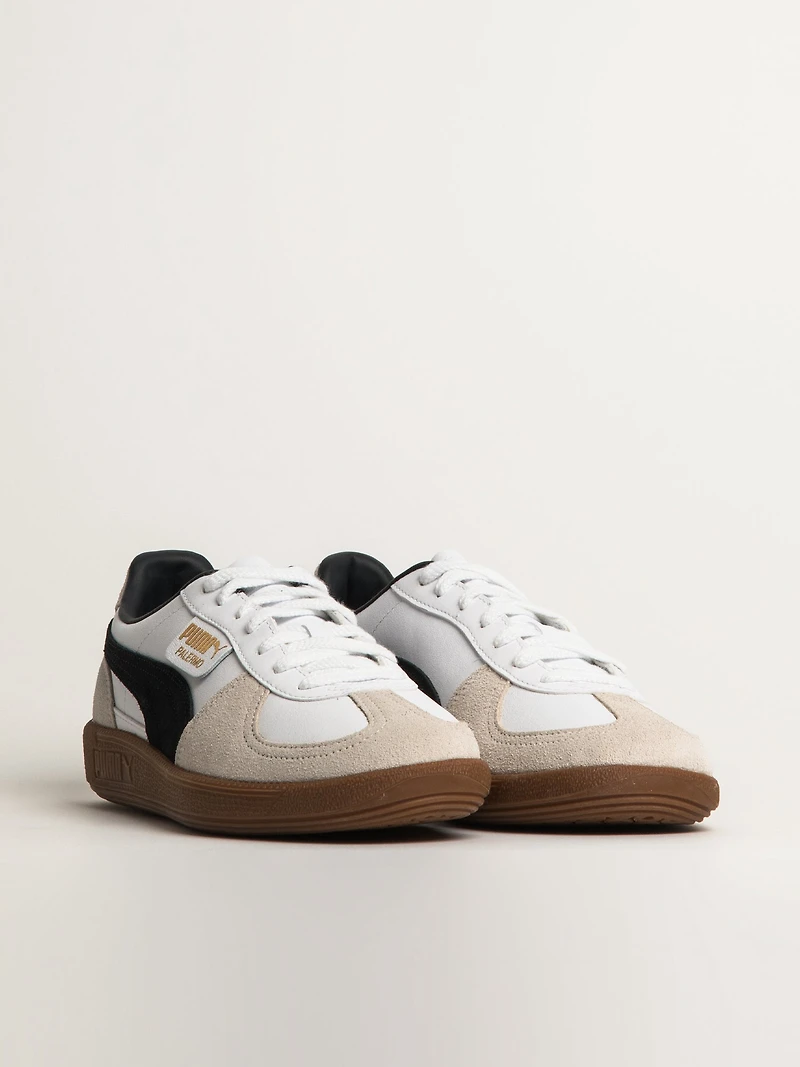 MENS PUMA PALERMO LEATHER SNEAKER - WHITE/VAPOR GRAY/BLACK/GUM