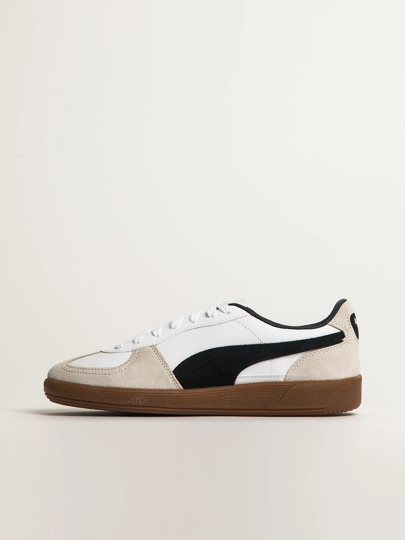 MENS PUMA PALERMO LEATHER SNEAKER - WHITE/VAPOR GRAY/BLACK/GUM