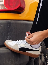 MENS PUMA PALERMO LEATHER SNEAKER - WHITE/VAPOR GRAY/BLACK/GUM