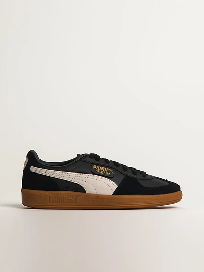 MENS PUMA PALERMO LEATHER SNEAKER - BLACK/FEATHER GRAY/GUM