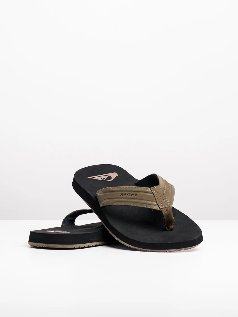 MENS QUIKSILVER MONKEY WRENCH TAN SOLID SANDALS - CLEARANCE