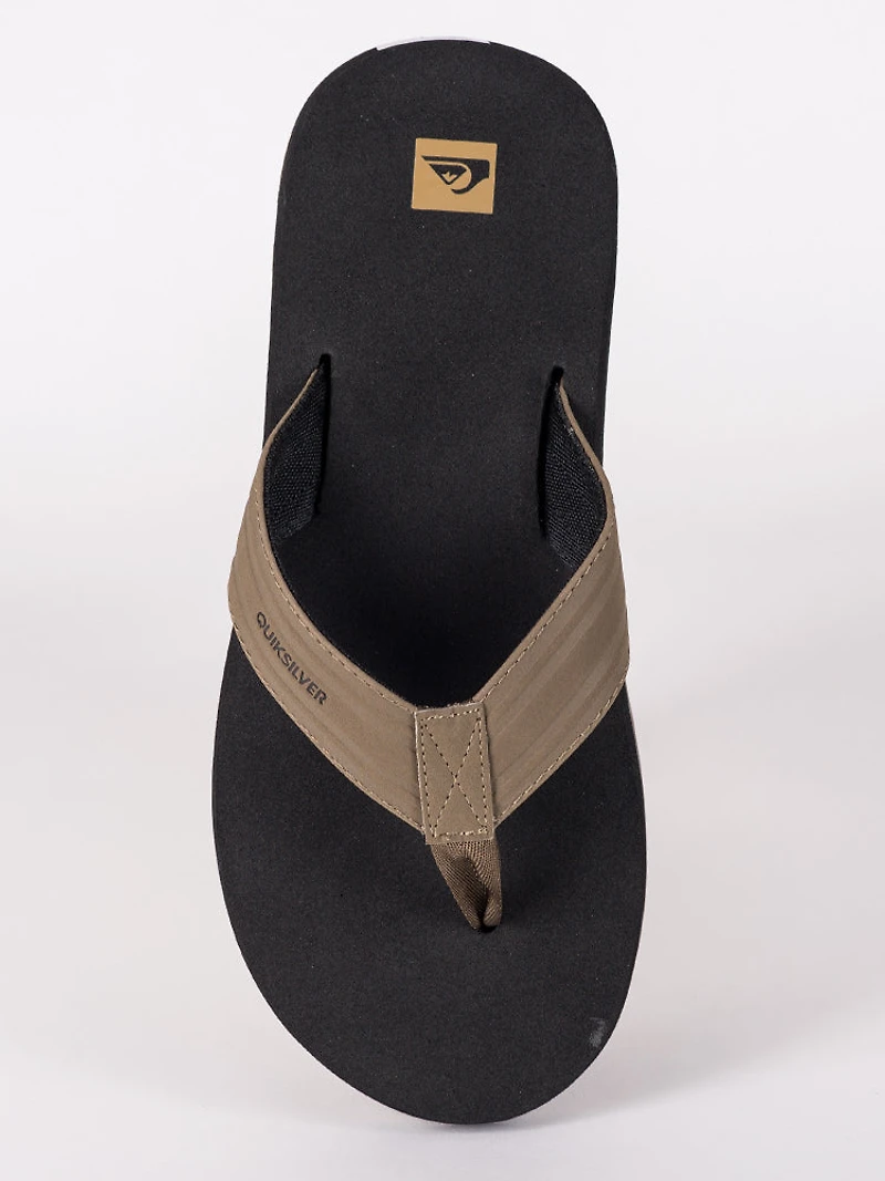 MENS QUIKSILVER MONKEY WRENCH TAN SOLID SANDALS - CLEARANCE