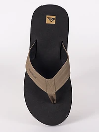 MENS QUIKSILVER MONKEY WRENCH TAN SOLID SANDALS - CLEARANCE